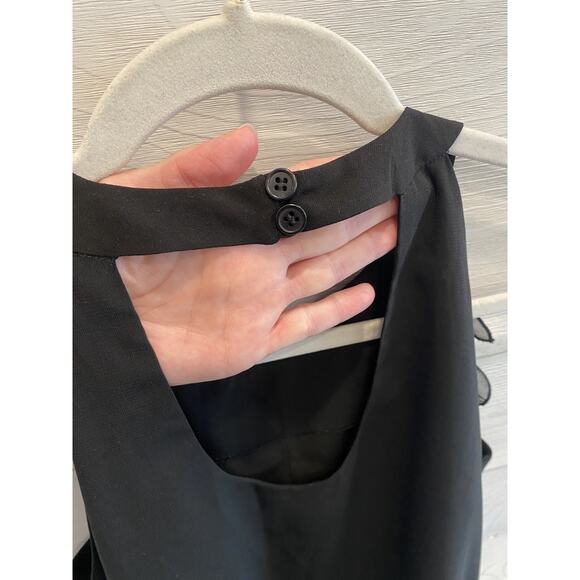 ECI Blouse Womens Size 10 Black Ruffle Halter Top Career Office Dinner Shirt - Picture 4 of 9